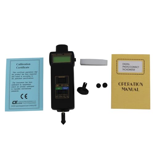 DT-2236 Digital Tachometer Rotative Velocity Tester 5 to 99,999 RPM Photo/Contact Tachometer