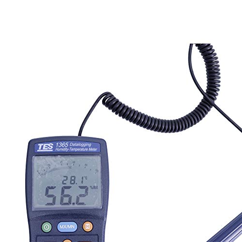 TES-1365 Temperature Humidity Meter Thermometer Hygrometer Datalogging Range -4°F~140°F/10% RH~95% RH Sampling Rate 1 Times/s