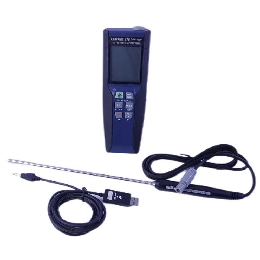 CENTER-376 Digital RTD Thermocouple Thermometer PT100 Sensor (0.01C) -100~400C 16,000 Records Data Logger with Software