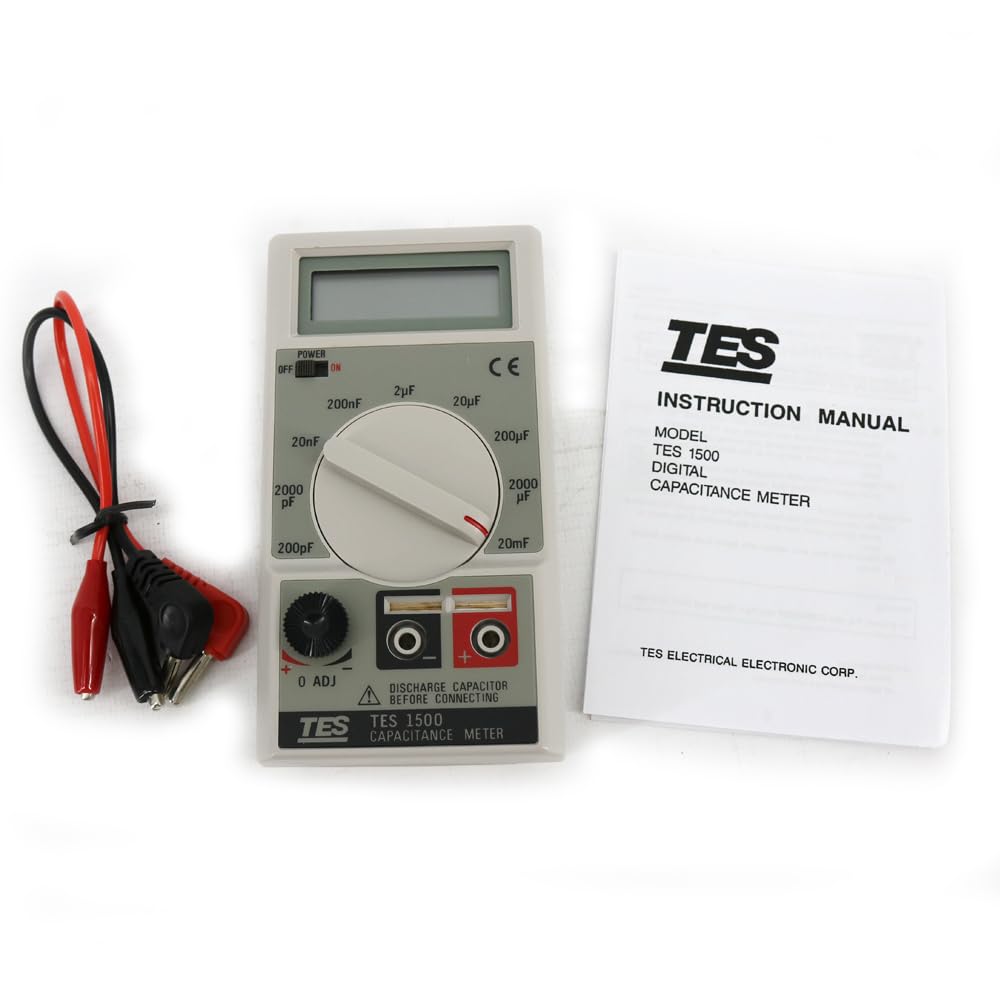 TES-1500 Digital Capacitance Meter Tester Wide Capacity 0.1pF-20,000uF 0.5% Accuracy TES1500