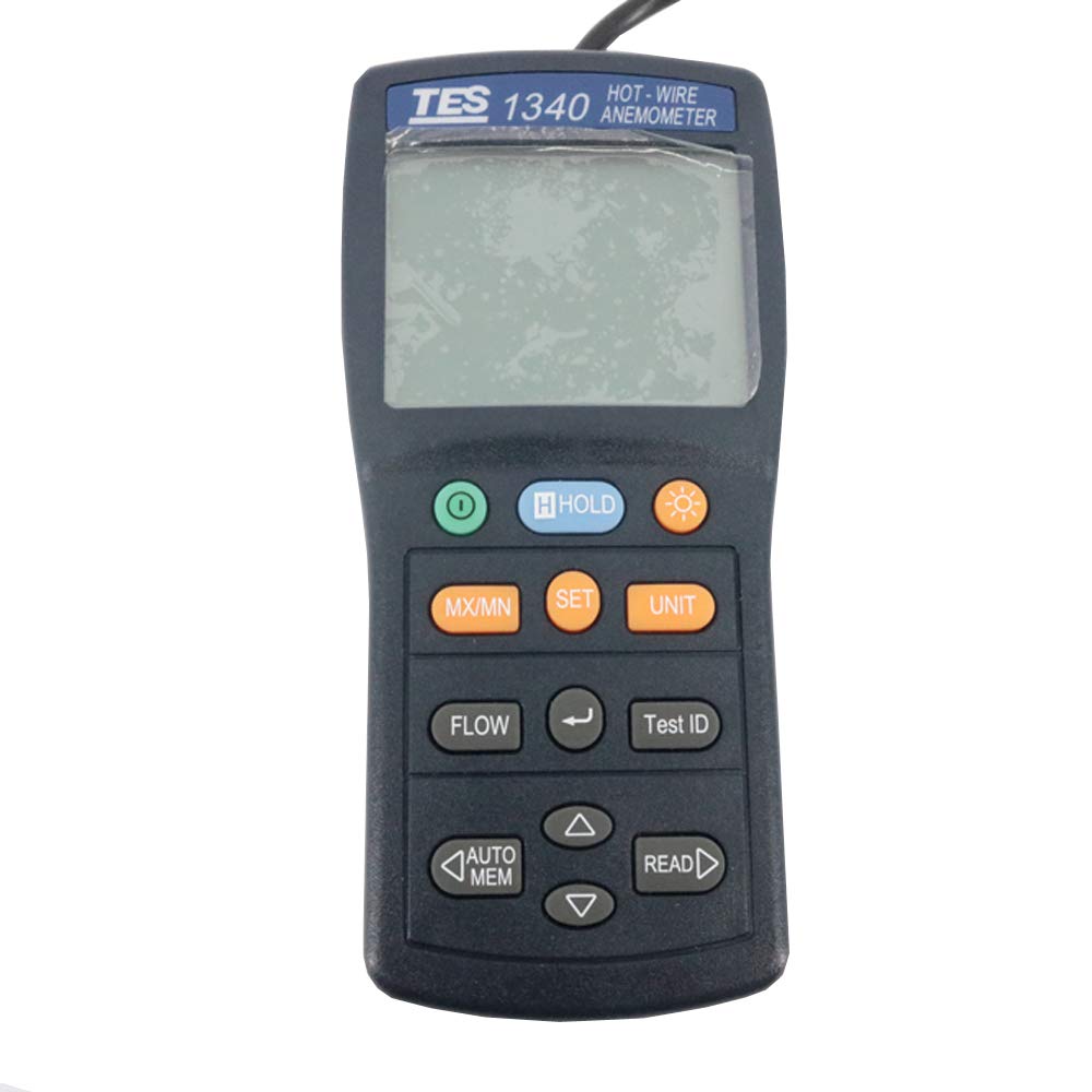 Graigar TES-1340 Hot Wire Thermo Anemometer TES1340 HVAC Air Flow Velocity Tester Air Wind Flow Meter