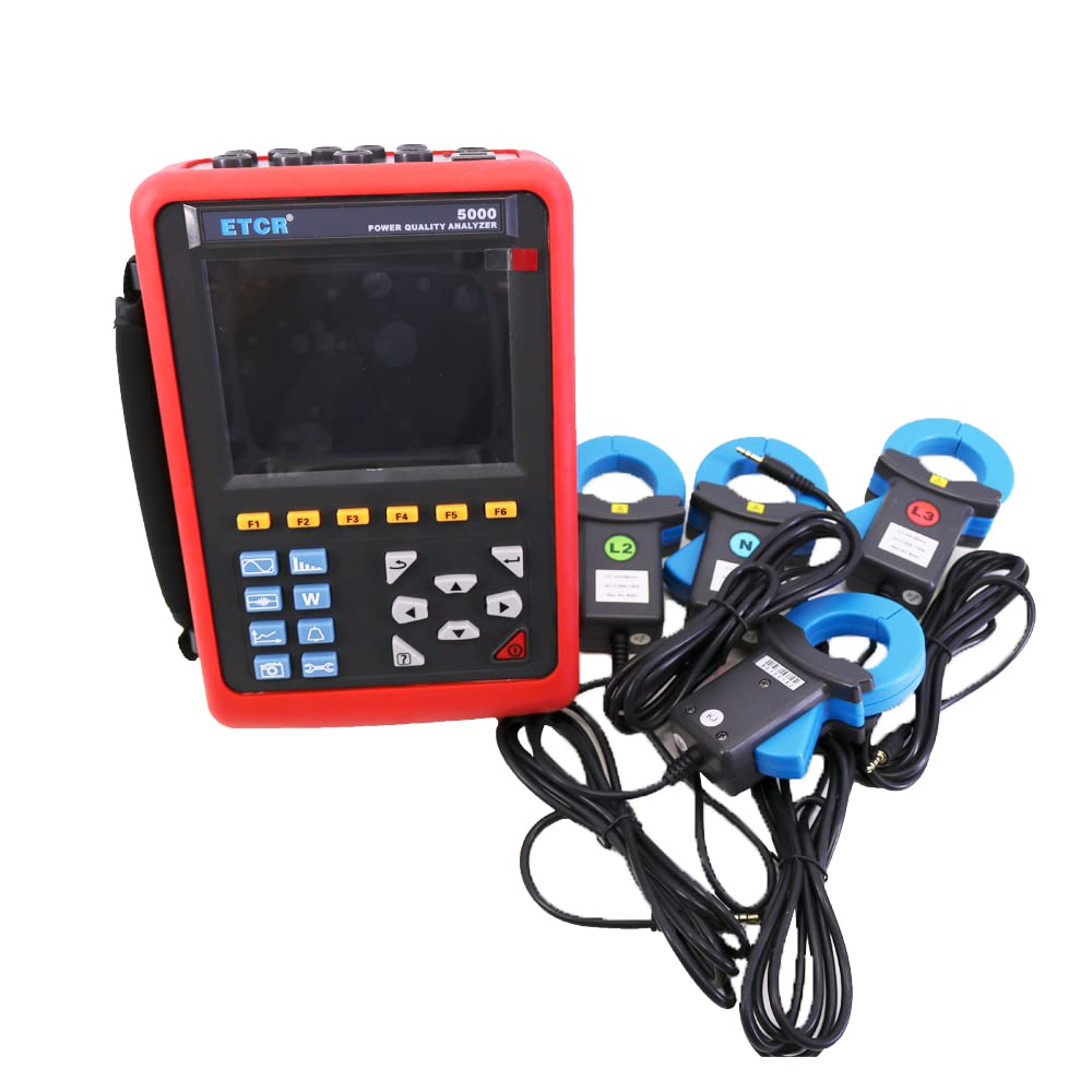 ETCR5000 Power Quality Analyzer Multi-Functional 3 Phase Power Analyzer with 068B Current Clamp 1.0A~1000A