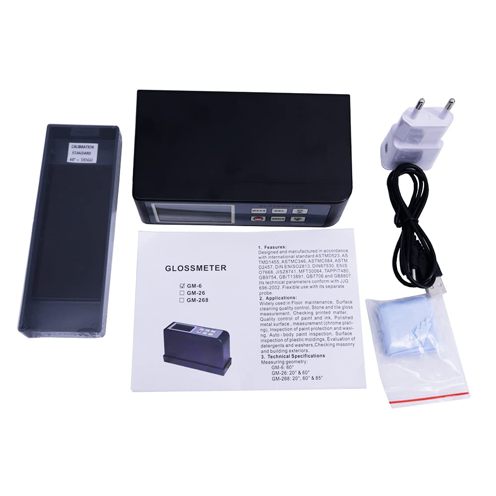 GM-6 Digital Gloss Meter 60 Angle 0.1~200 Rechargeable Gloss Tester