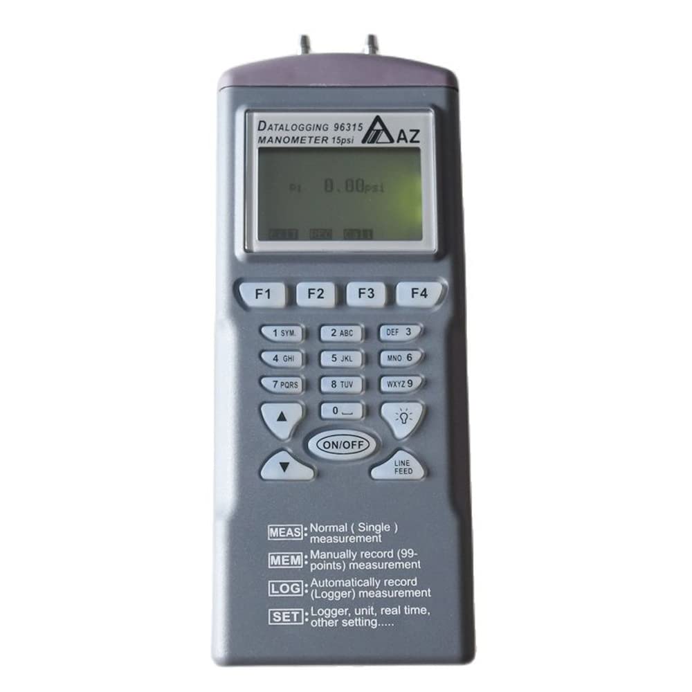 AZ96315 Manometer Recorder Digital Differential Pressure Manometer Data Logger 15 PSI