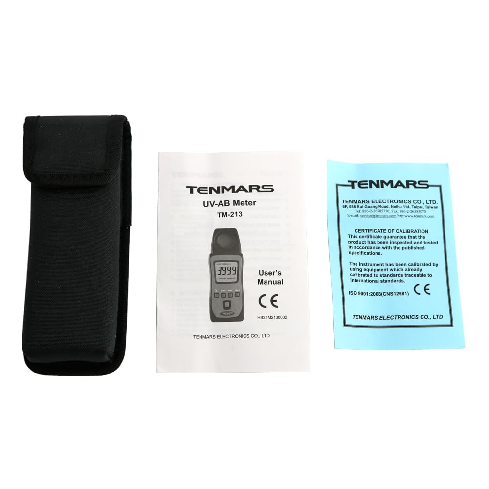 TENMARS TM-213 Pocket Size UVAB Light Meter 290nm to 390nm Ultraviolet Radiation Tester 3999 uW/cm² ~39.99mW/cm²