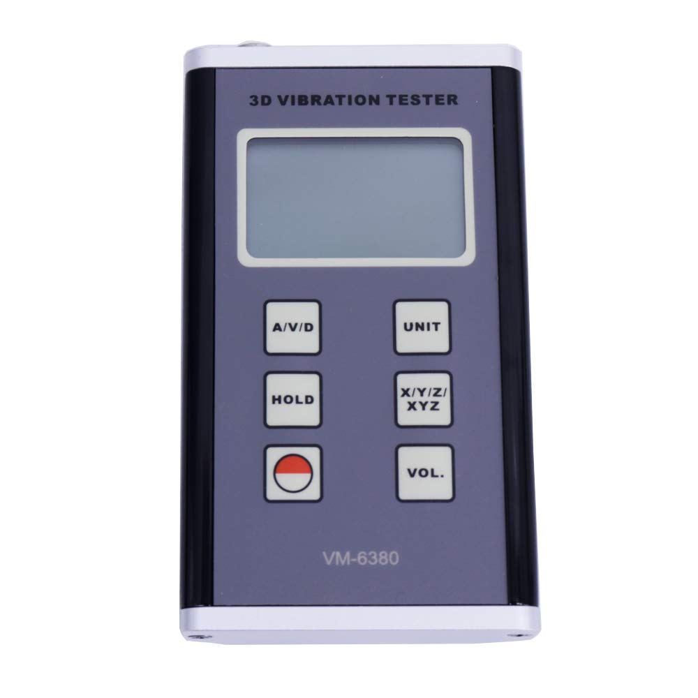 VM-6380 Digital Vibration Tester Portable 3D 3-Axis Piezoelectric Machinery Vibrometer Frequency 10Hz~10kHz Acceleration