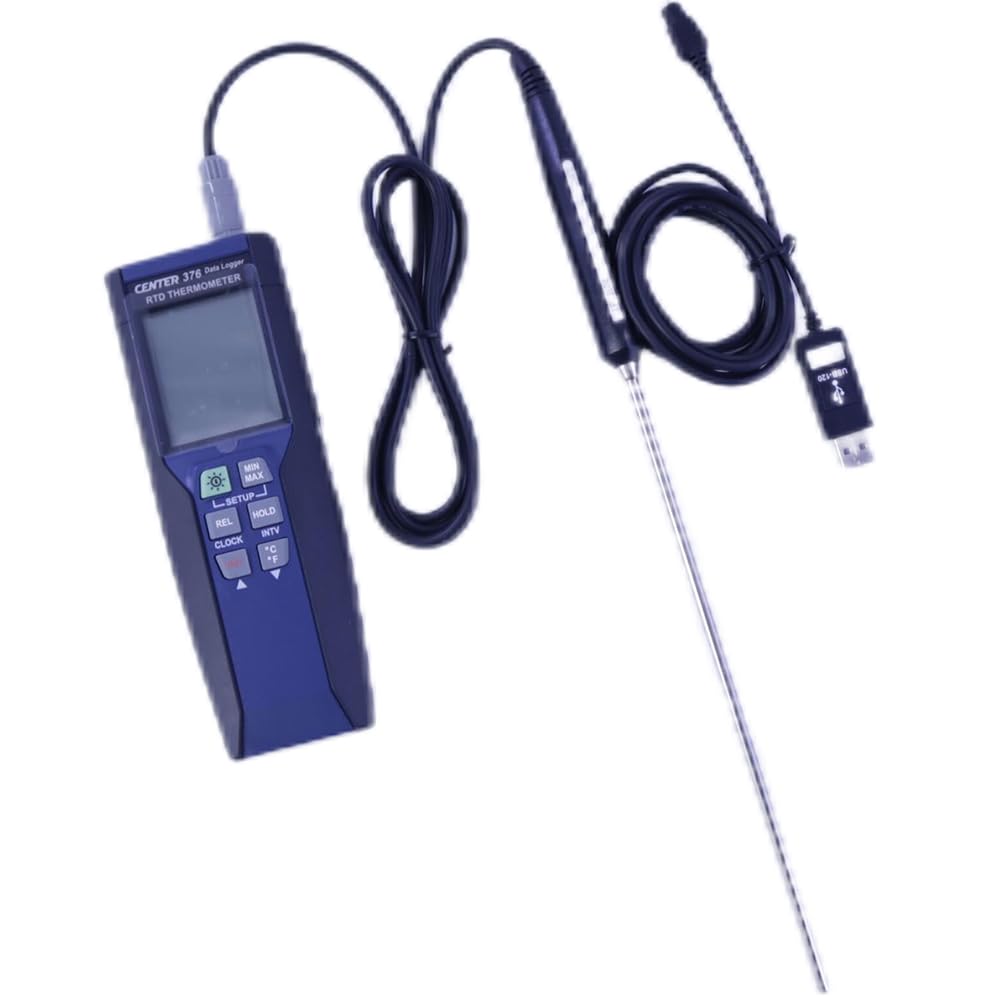 CENTER-376 Digital RTD Thermocouple Thermometer PT100 Sensor (0.01C) -100~400C 16,000 Records Data Logger with Software