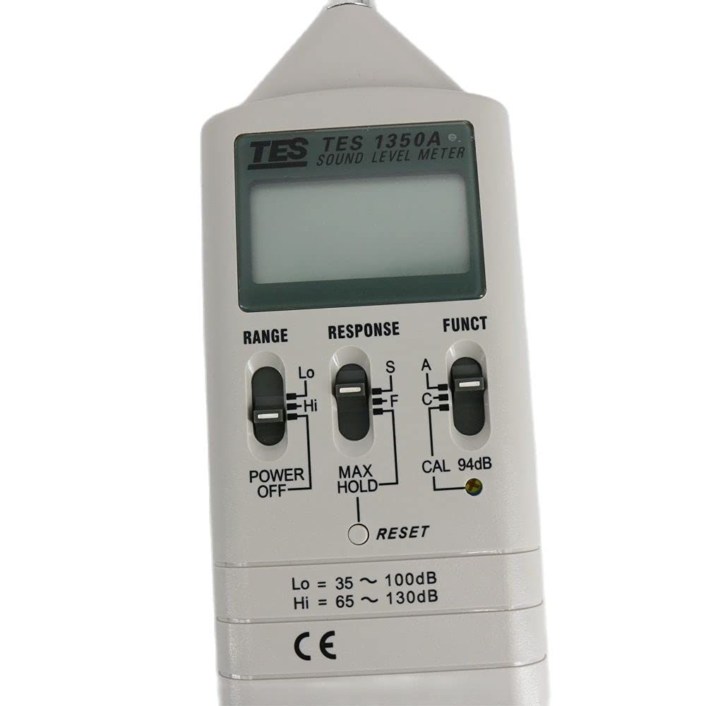 TES-1350A Sound Level Meter A and C Frequency Weighting 0.1dB Resolution Portable Noise Tester 35 to 130dB