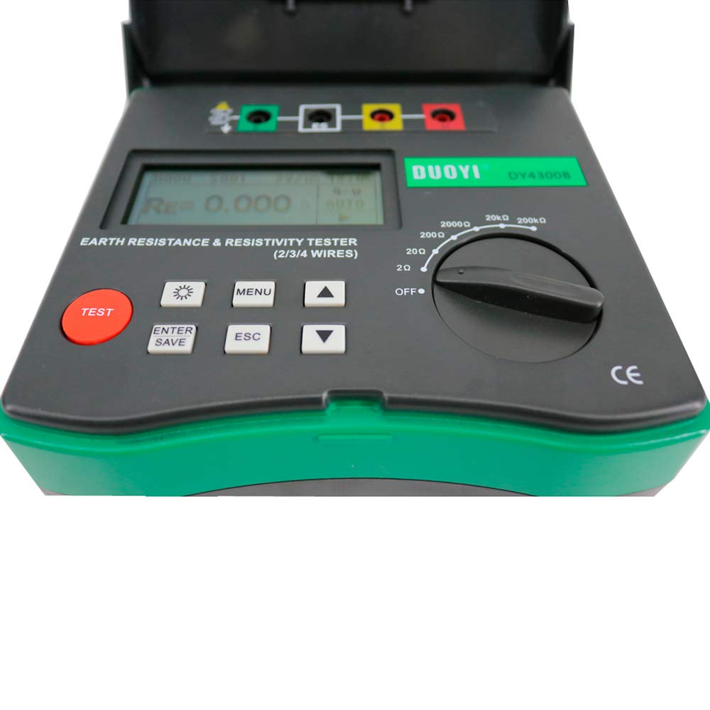Graigar DY4300B 4-Terminal Multimeter Tester Electrical Instrument Earth Ground Resistance and Soil Resistivity Tester