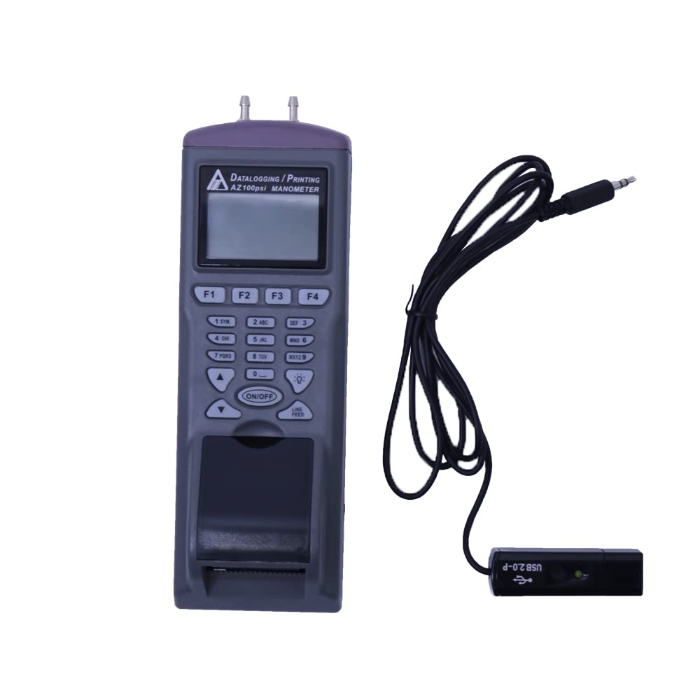 AZ9831 Digital Differential Pressure Data Logger 100 PSI Manometer Logger with Printer