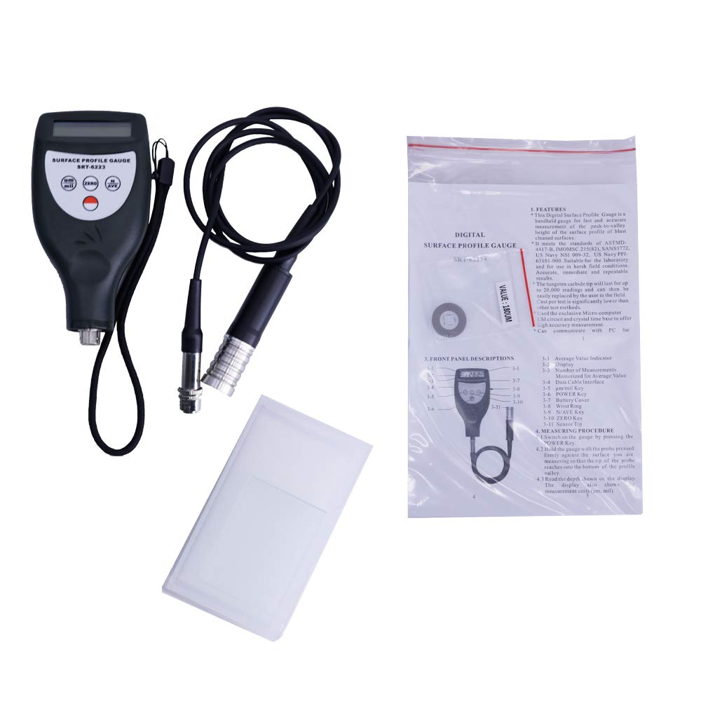 New SRT-6223+ Digital Split Type Surface Profile Gauge Portable Roughness Tester Range 0-800µm