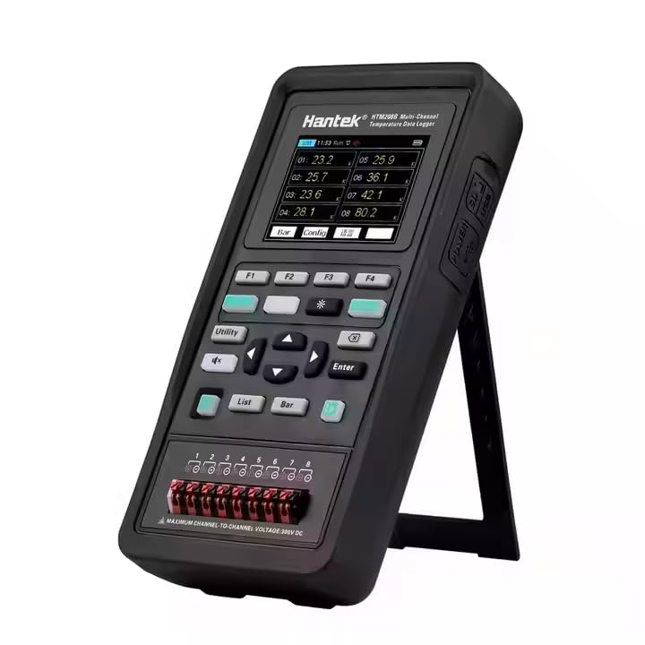 Hantek HTM208B 8-Channel Temperature Data Logger Rechargeable Temperature-Recording Instrument 2.8-inch LCD Digital Tester