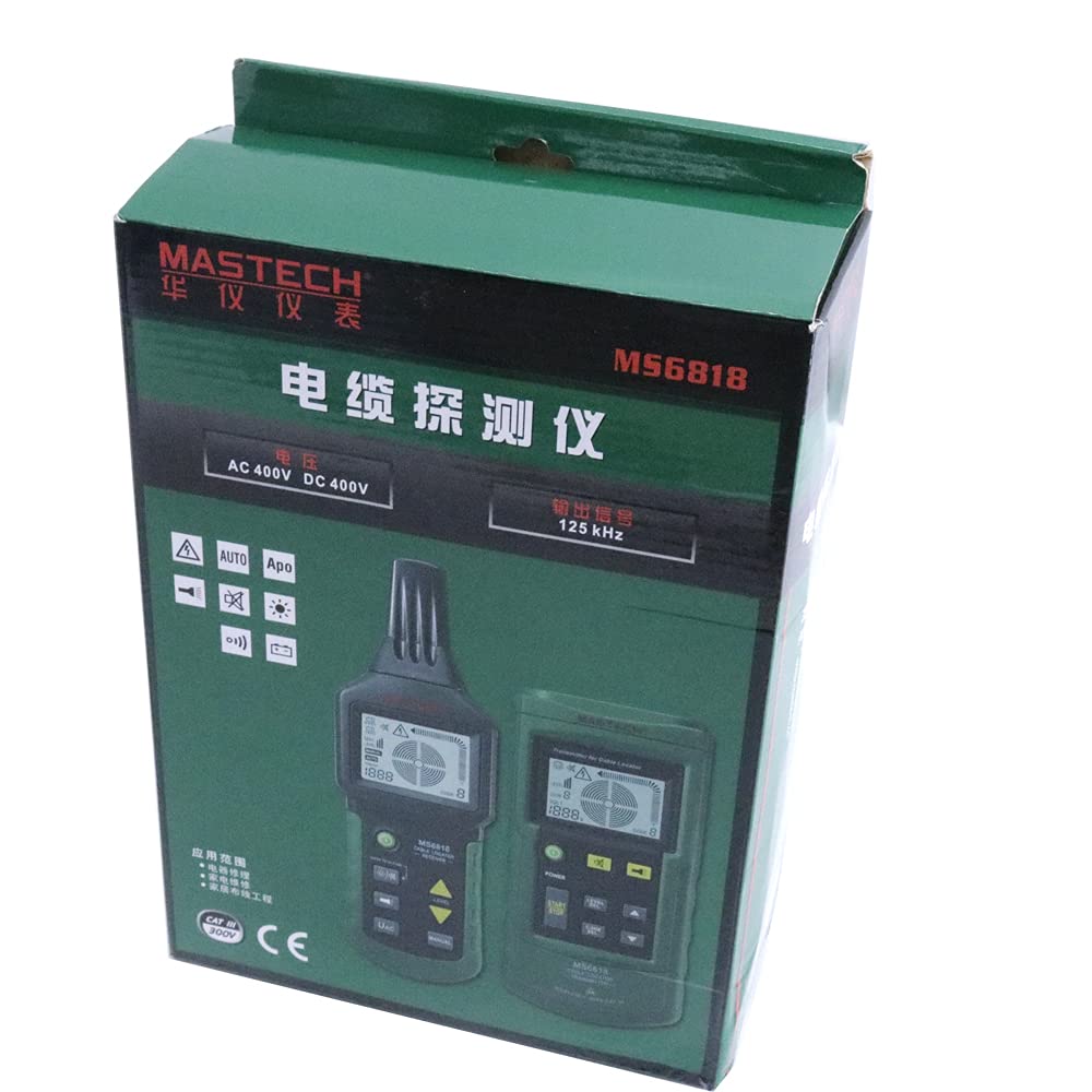 Mastech MS6818 Digital Wire Cable Tracker Transmitter Underground Cable Locator Electrical Line Detector 0-2.5m Wall Cable Depth Measurement