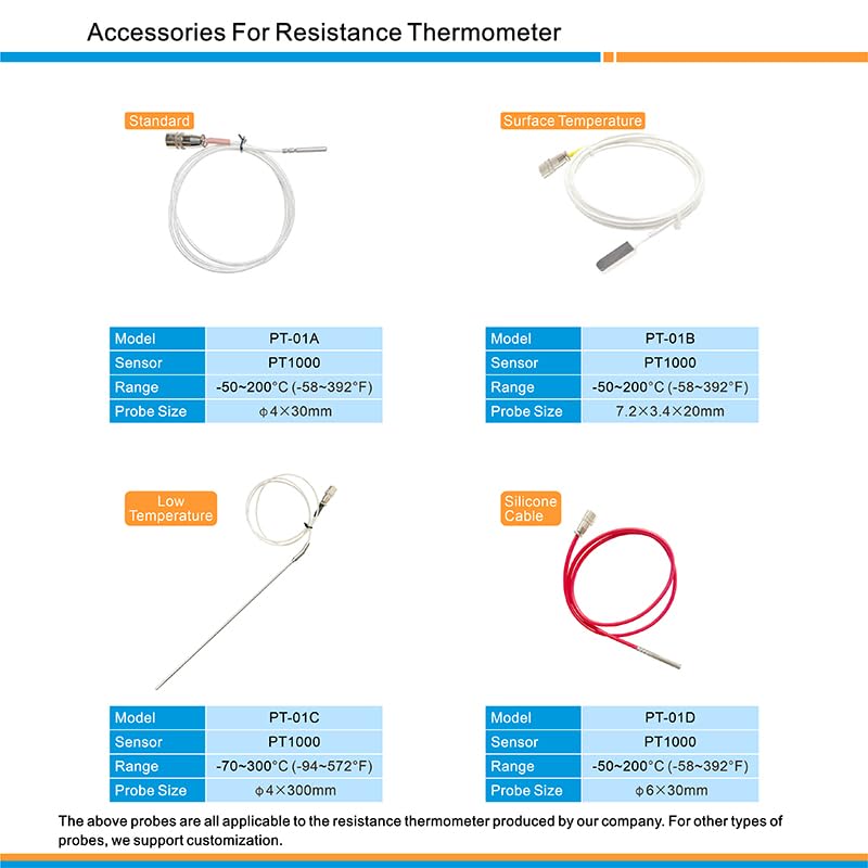 RTM1511 Platinum Resistance Thermometer Measuring Accuracy ±0.1°C High-precision PT1000 Platinum Thermal Resistance