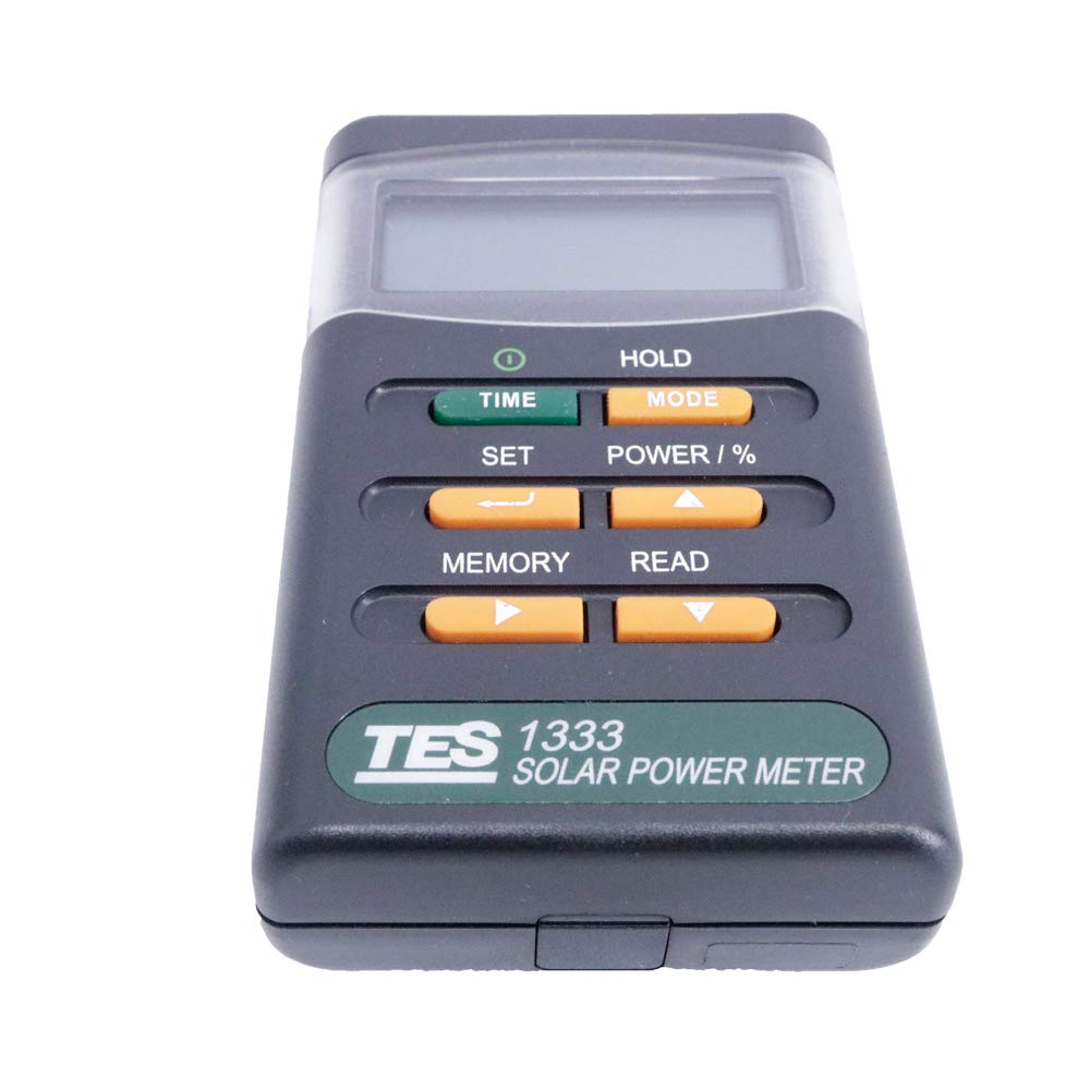 TES-1333 Solar Power Tester Meter Digital Solar Radiation Detector Range 2000W/m2 Spectral Response 400-1100nm