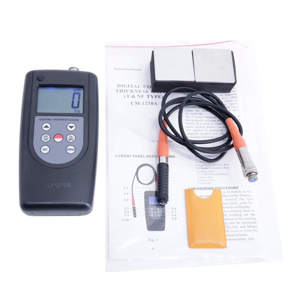 Graigar CM-1210A Coating Thickness Gauge Meter 0-2000um/0-80mil Thickness Tester Gauge