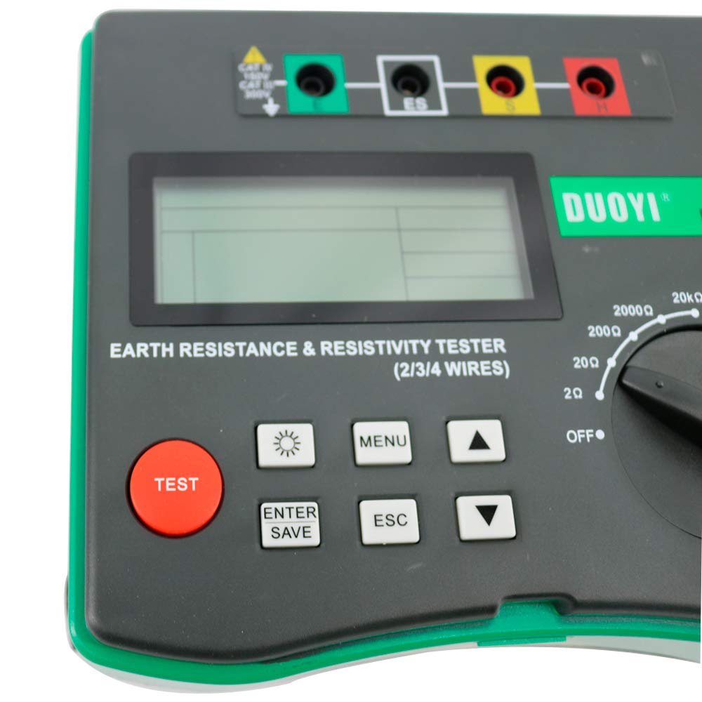Graigar DY4300A 4-Terminal Multimeter Tester Electrical Instrument Earth Ground Resistance and Soil Resistivity Tester