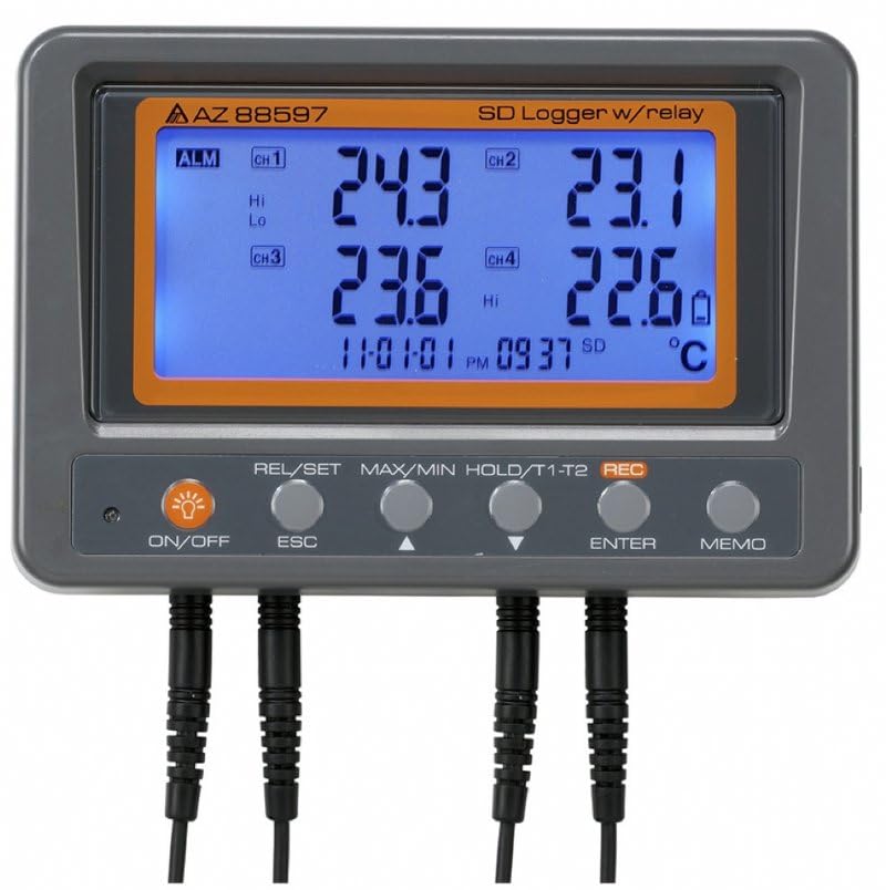 AZ88597 4Channel Thermistor Thermal Thermometer Recorder Data Logger with Relay