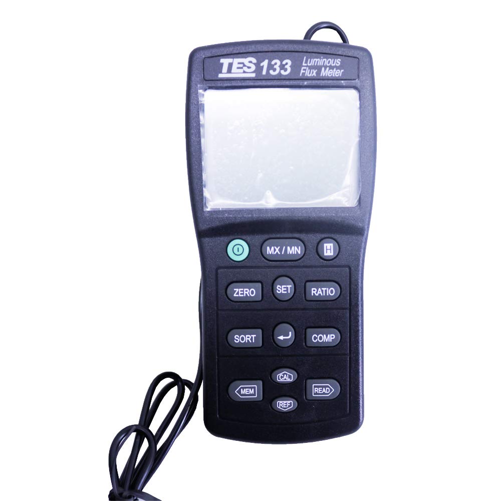 TES-133 Luminous Flux Meter LED Bulb Lightness Tester Digital Lux Meter Auto Range 7000 Lumen Tester with Software