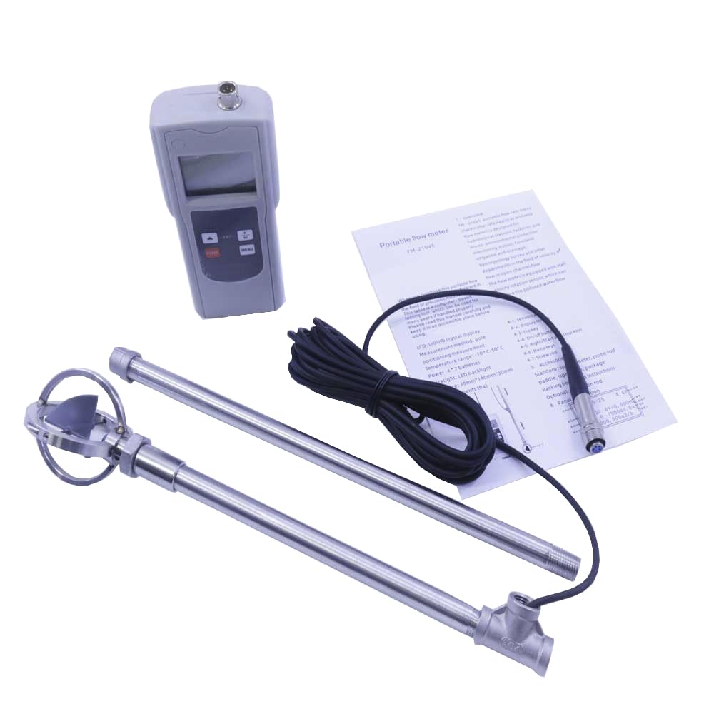 FM-210V5 Portable Flow Meter Water Velocity Tester Open Channel Flow Rate Meter Speed Range 0.01-5.00m/s