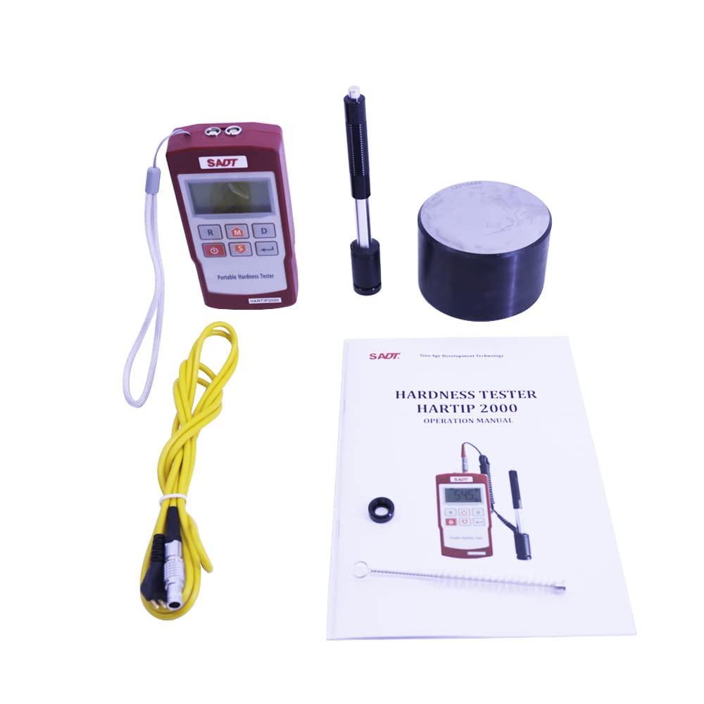 Graigar HARTIP2000 Portable Digital Leeb Hardness Tester Gauge HARTIP-2000 Hardness Scale HL HRC HRB HB HV HS 170 to 960 HL Leeb Hardness Tester with RS232 Interface Metal Durometer 300 Data Hold