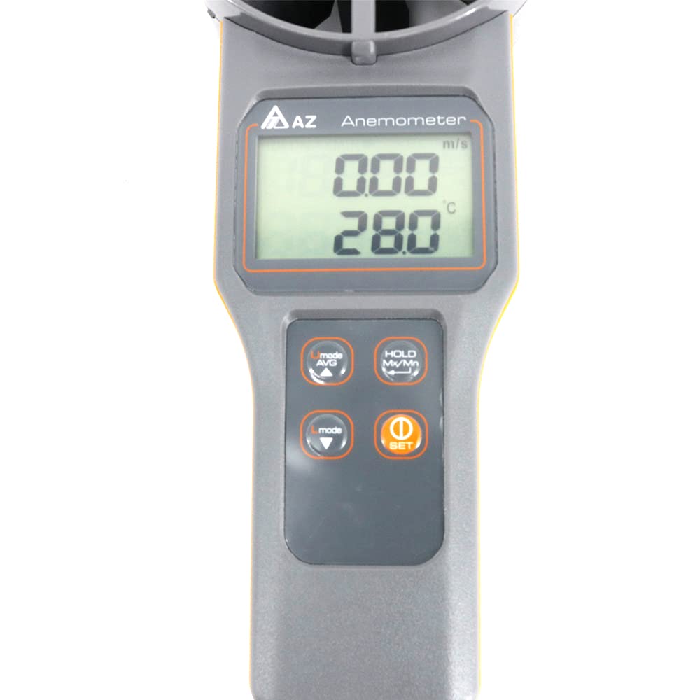 AZ8916 Portable Wind Speed Meter 10cm Vane Anemometer Temperature Air Velocity Tester
