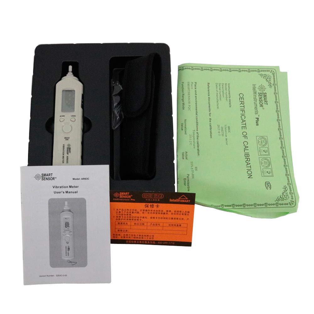 Graigar AR63C Digital Pen Type Vibration Meter Tester Gauge Analyzer Vibrometer Acceleration 0.1~199.9m/s2 Velocity 0.1~199.9m/s