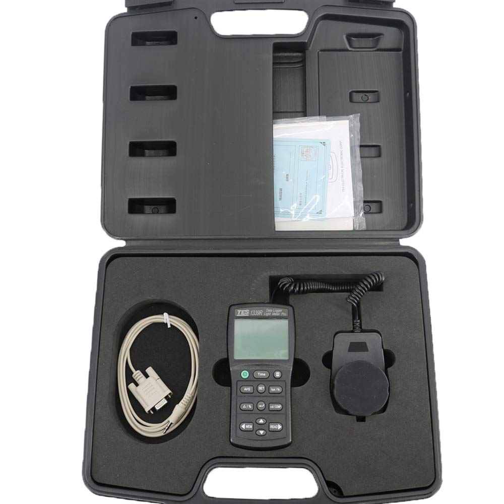 TES-1339R Digital Light Meter Datalogger 0.01 to 999900 Lux Tester with RS232 Lightness Gauge
