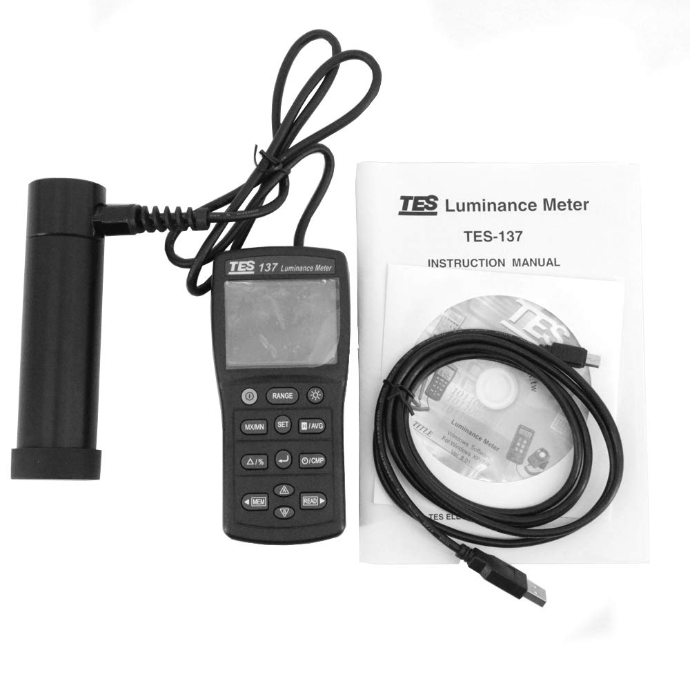 Graigar TES-137 Luminance Meter Light Meter Dual Display 4-Digit LCD
