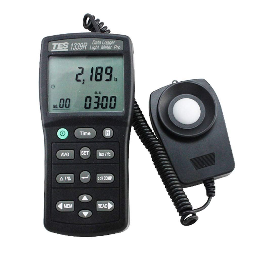 TES-1339R Digital Light Meter Datalogger 0.01 to 999900 Lux Tester with RS232 Lightness Gauge