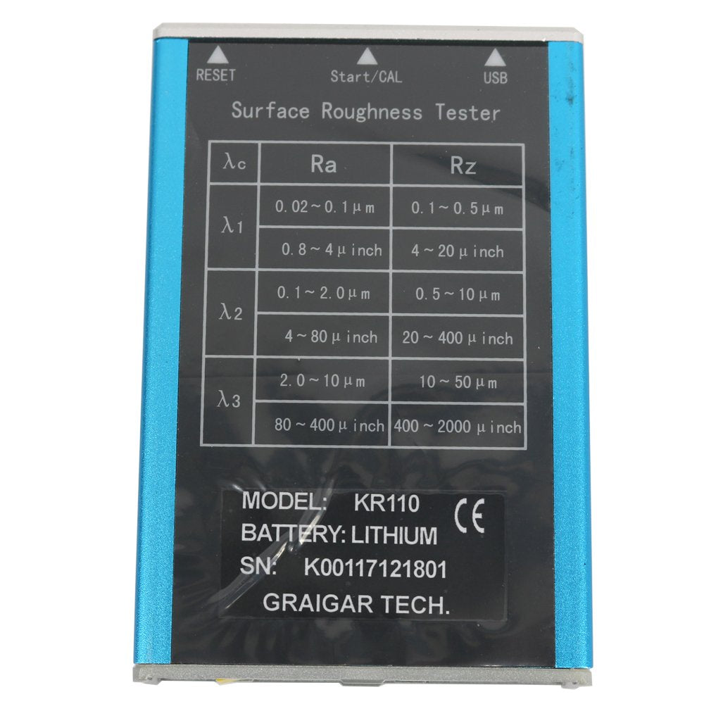 Graigar Digital Surface Roughness Tester KR110 Surftest Profilometer Profile Gauge 4 Parameters Ra Rz Rq Rt
