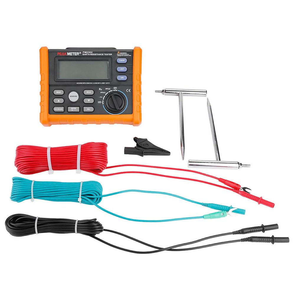 PM2302 Multifunctional Earth Ground Resistance Tester 0 Ohm to 4K Ohm and 100 Groups Display