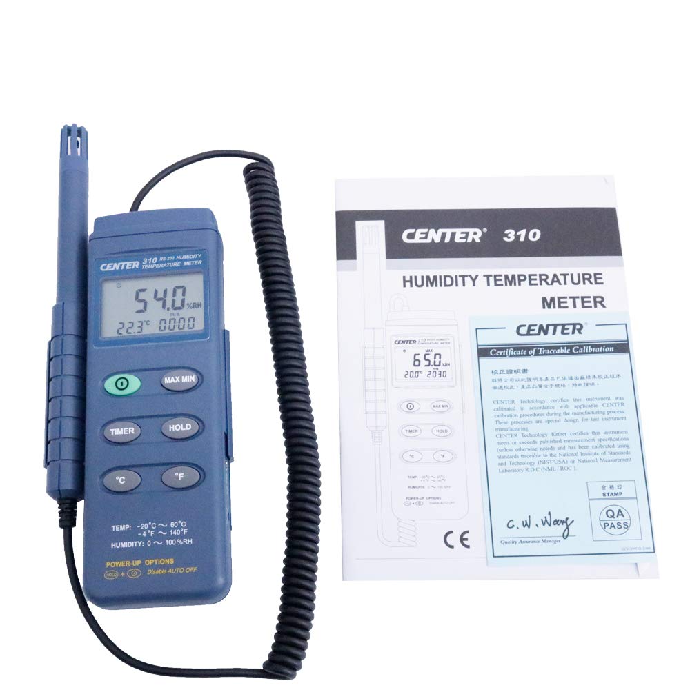 Graigar CENTER-310 Digital Portable PC Interface Humidity Temperature Tester CENTER310 Triple Display PC Interface
