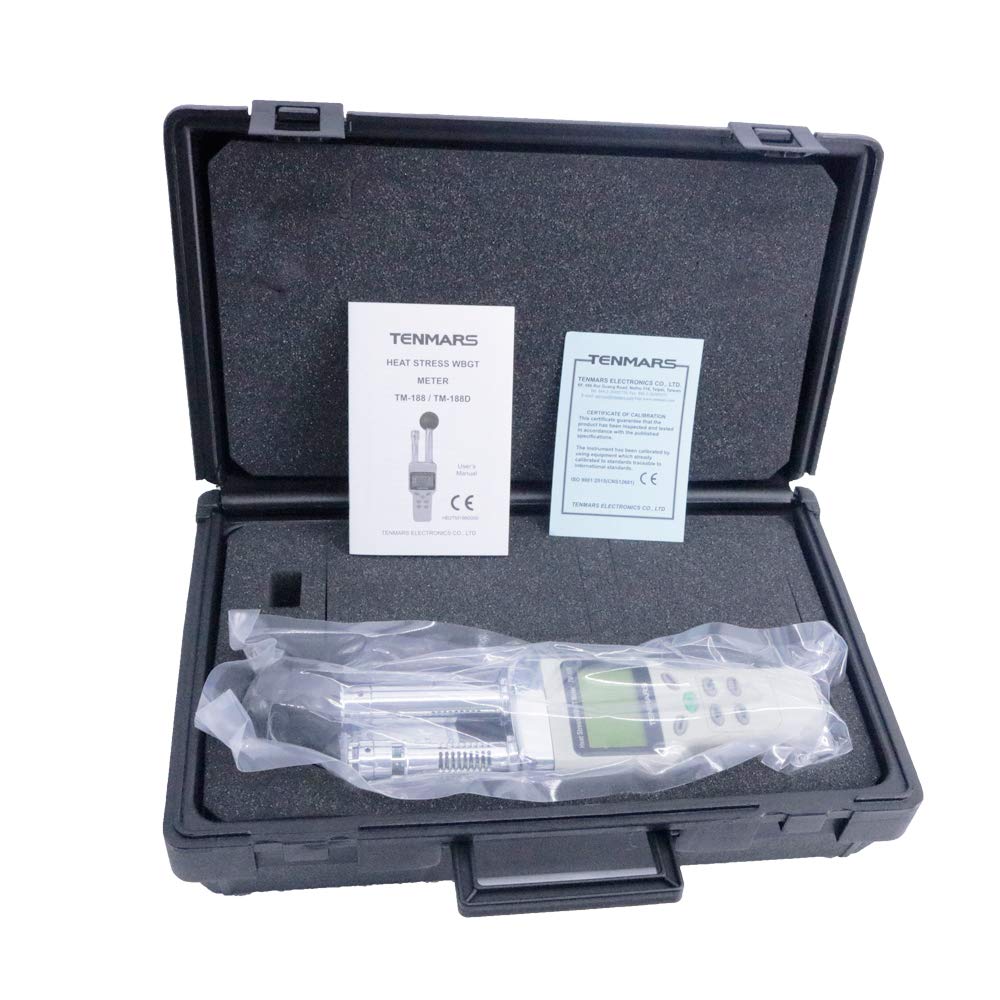 Graigar TM-188 Heat Stress WBGT Meter Accurate Measurement for Effects of Temperature Humidity and Direct or Radiant Sunlight