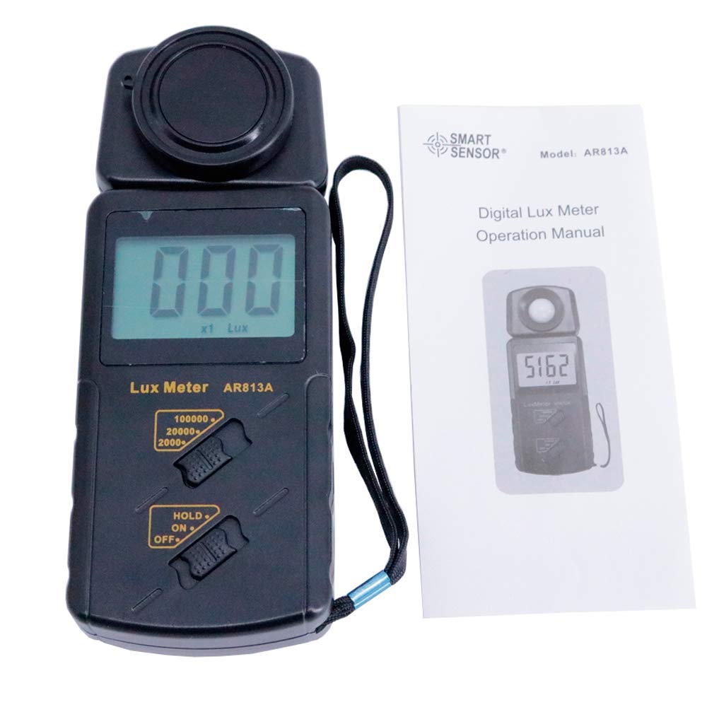 Graigar AR813A Digital Lux Meter LCD Display Light Meter Illuminometer Brightness Detector Meter