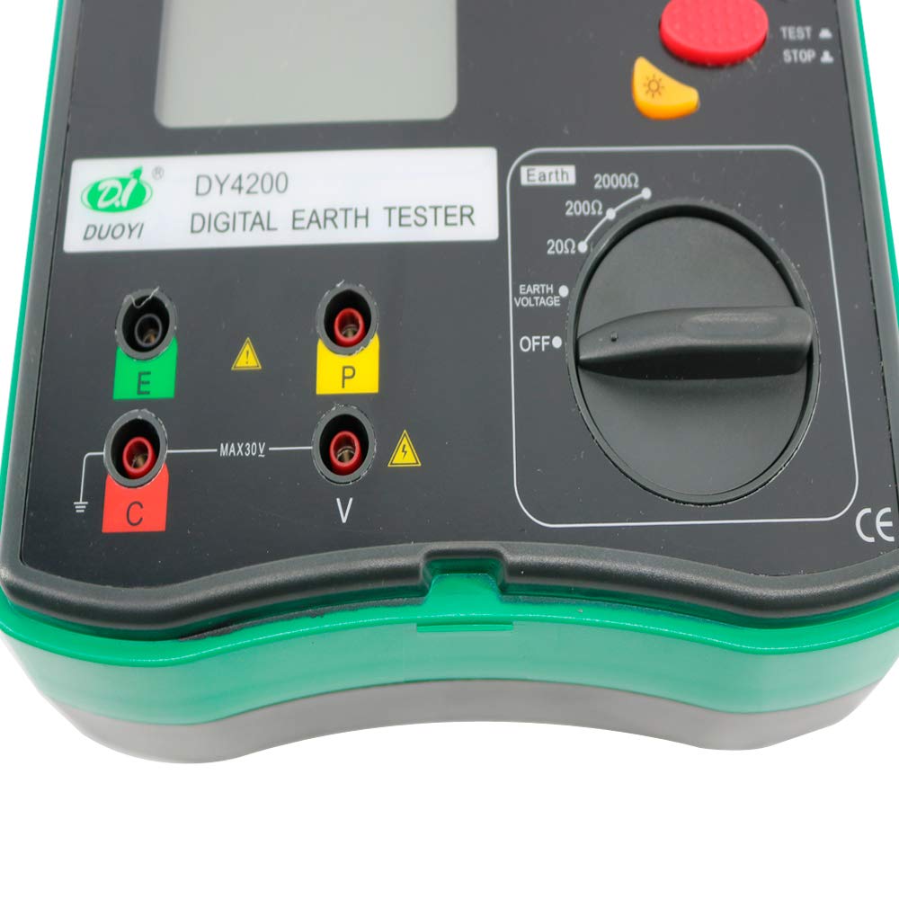 Graigar DY4200 Digital Earth Ground Resistance Tester Meter Complete with Test Leads Auxiliary Earth Bars