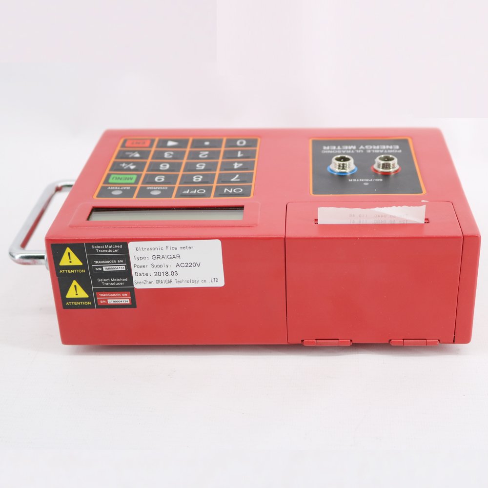 Graigar TUC-2000E+TM-1 Ultrasonic Flow Meter Temperature Heat Flowmeters Transducer TM-1 and Temperature Sensor CT-1 DN50mm-DN700mm 1.97-27.56in wtih SD Storage Card