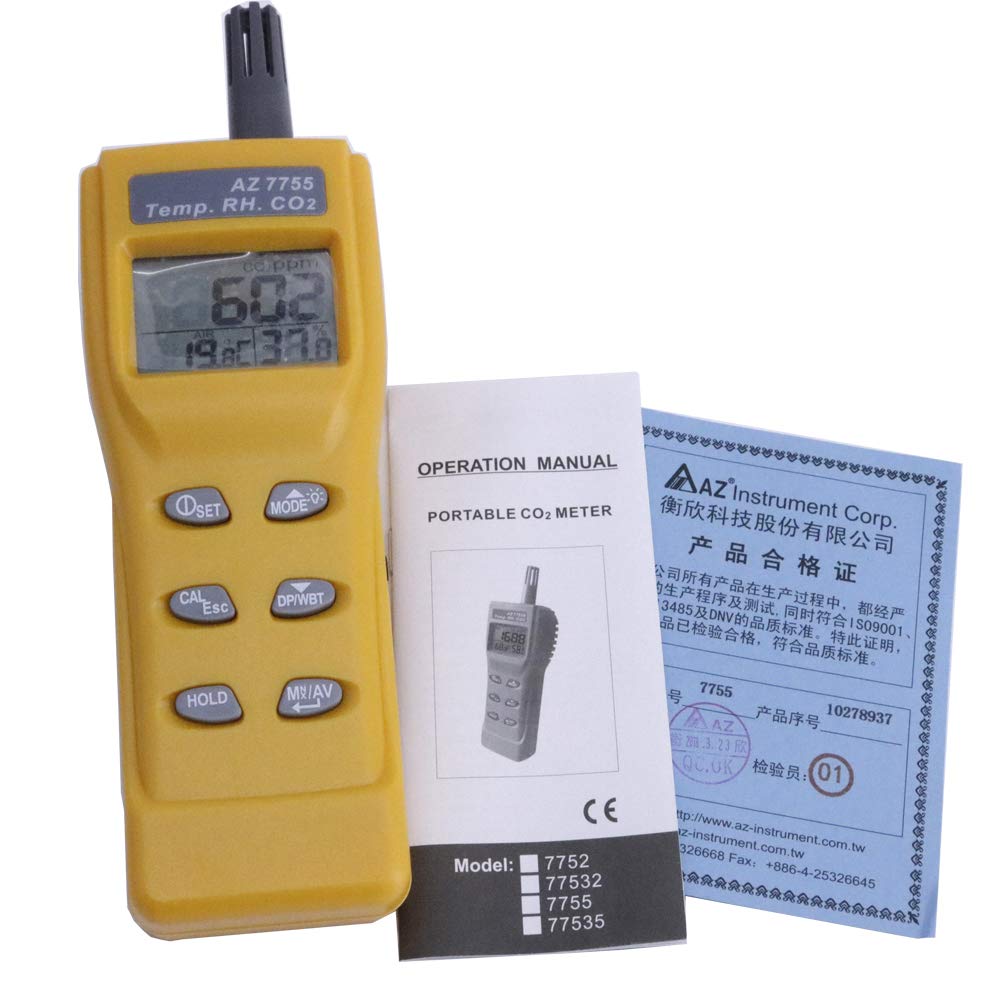 AZ7755 Handheld Indoor Air Quality Meter CO2 Gas Tester Humidity and Temperature Meter Carbon Dioxide Tester