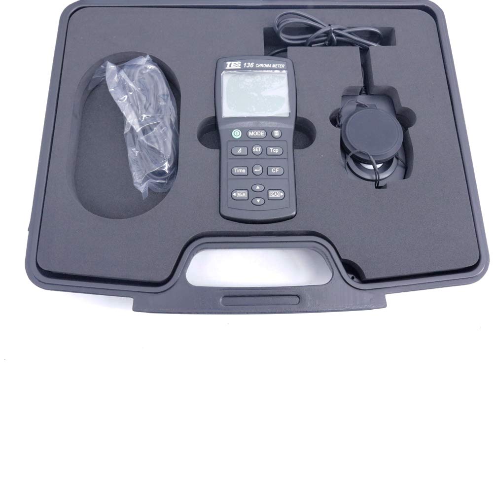 Graigar TES-136 Color illuminometer Chroma Meter 0.1 to 99990 lx Light Color Temperature TES136 Digital Luxmeter LCD Display Light Meter Environmental Testing Illuminometer