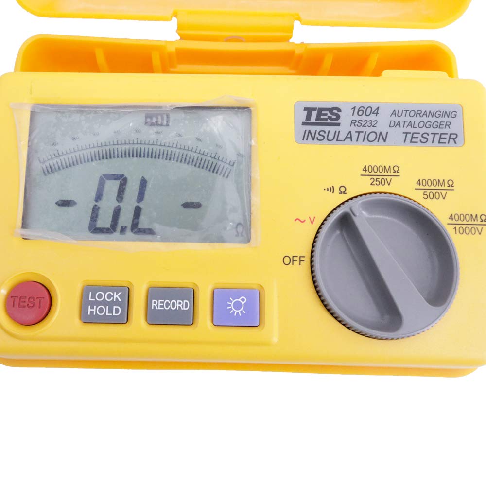 Graigar TES-1604 Auto Ranging Datalogging Insulation Tester with LCD Backlight Display