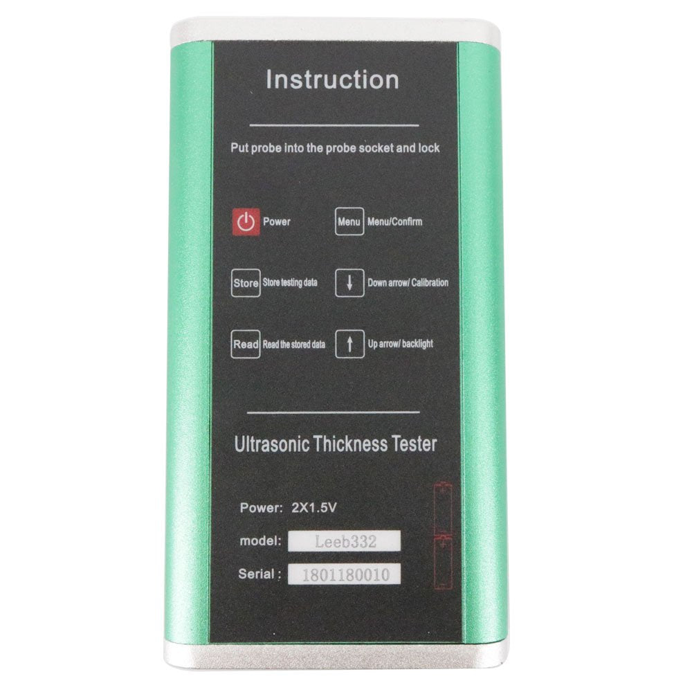 Graigar Leeb332 Digital Ultrasonic Thickness Gauge with 0.01mm Resolution Metal Shell LED Backlight Velocity Range 1000 to 9999m/s 2000 Set of Data Storage