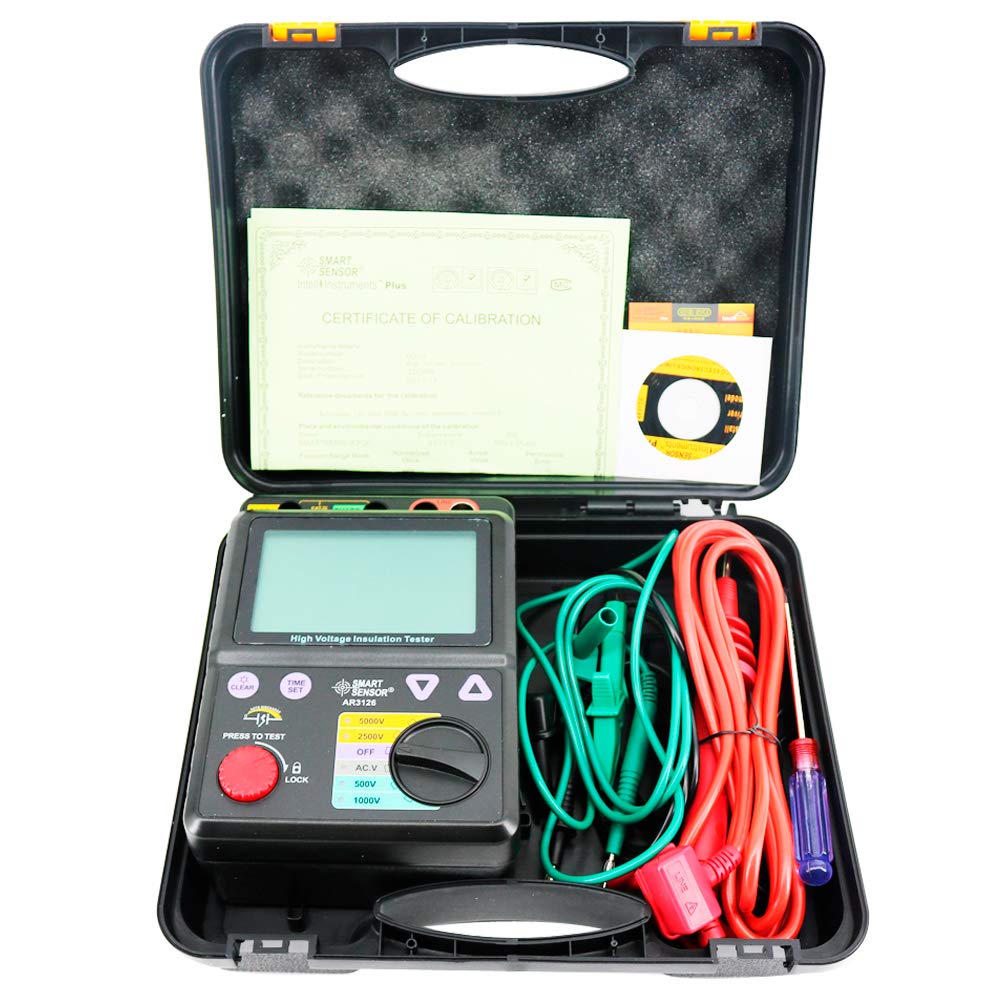 Graigar AR3126 High Voltage Insulation Resistance Tester Meter 500V/1000V/2500V/5000V High Voltage Digital Mega Ohmmeter