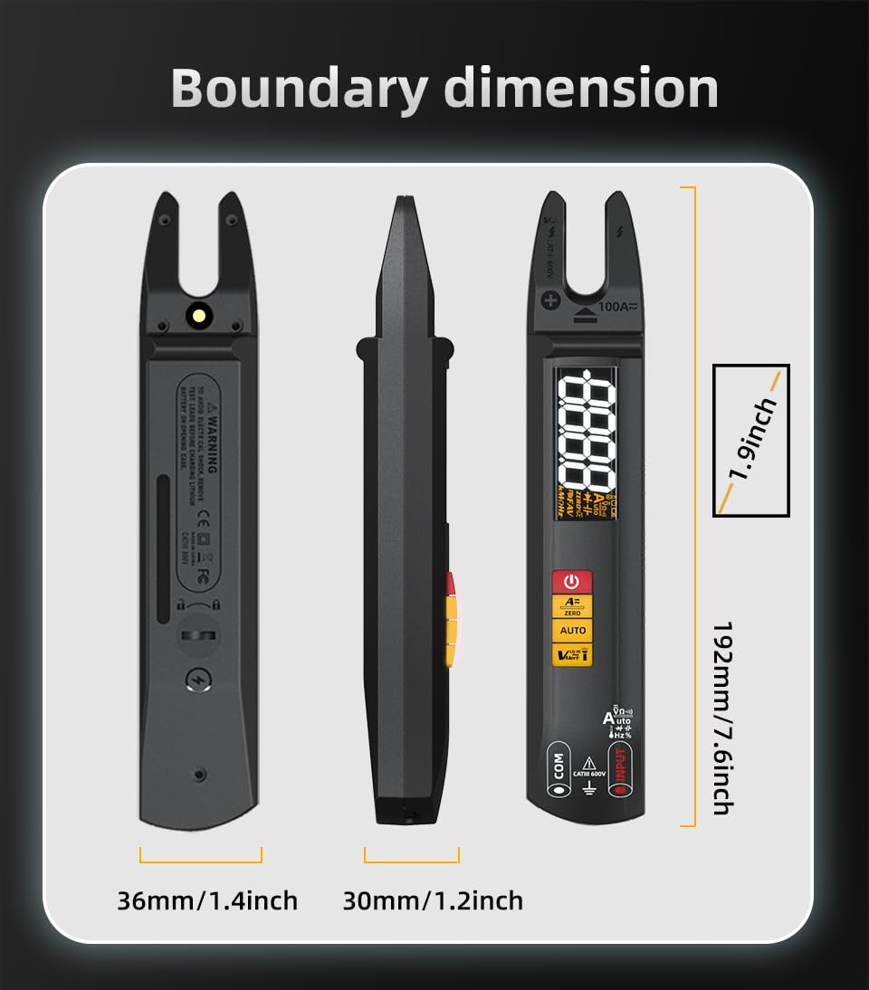 BSIDE-U1 Multi-Mode U-Type Current Multimeter Digital Clamp Meter DC AC 100A Ammeter Electrical Tester Automatic Multimeter