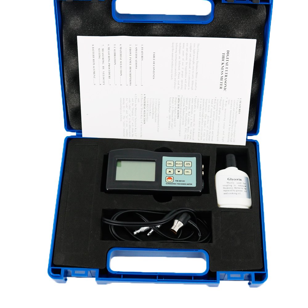 Graigar TM-8812C Ultrasonic Thickness Gauge Meter Tester 1.0~200 mm / 0.04~8 inch Resolution 0.01mm TM8812C