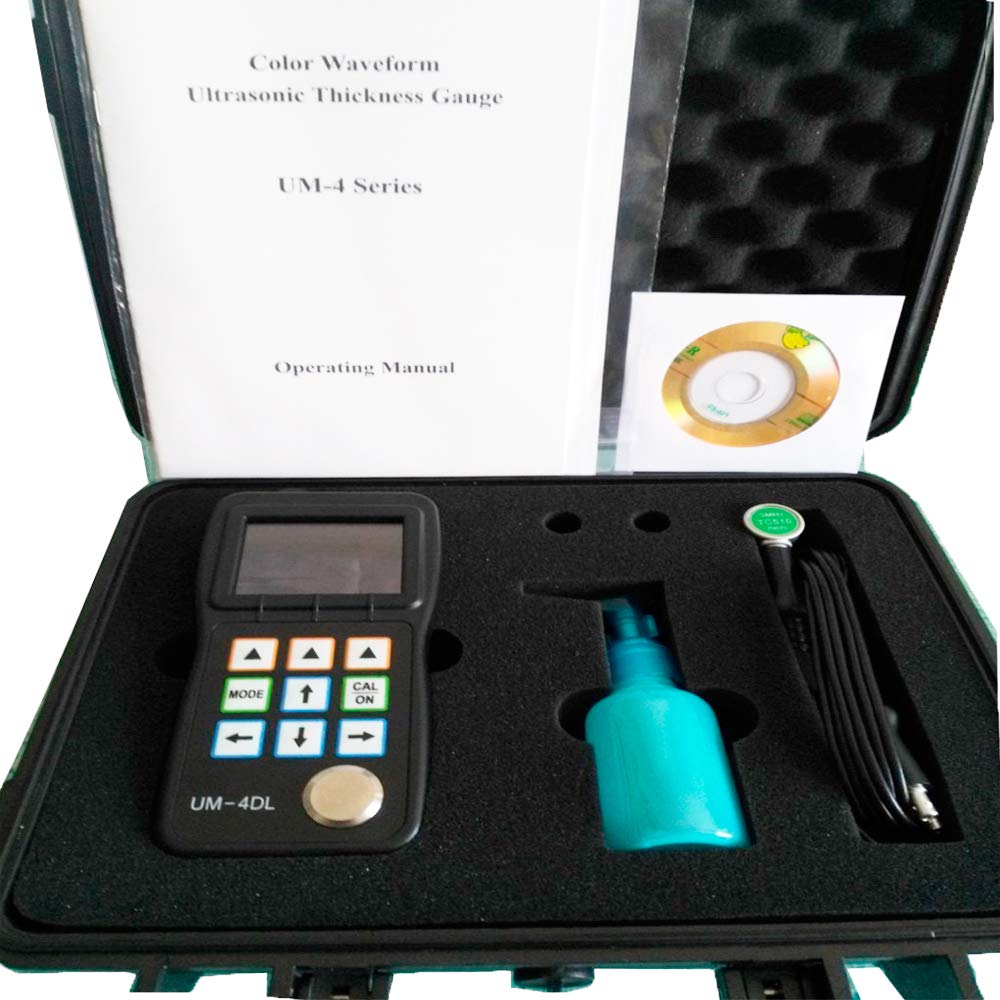 UM-4DL Digital Ultrasonic Thickness Gauge Tester Meter Through Paint Coating Thickness Meter 0.025'' to 20'' with TC510 Probe