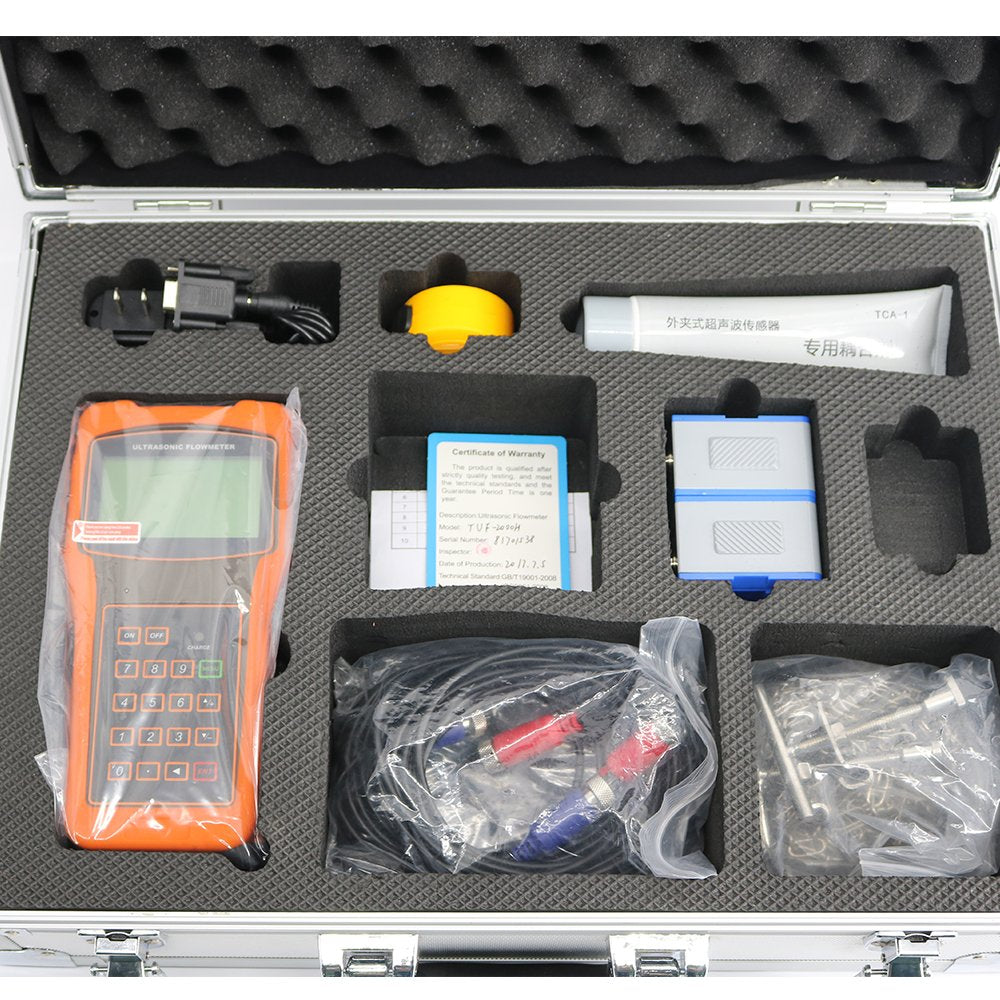 Graigar TUF-2000H+TS-2 Digital Ultrasonic Flow Meter Flowmeter with TS-2 Transducer Measuring Range DN15-100mm 0.59-3.93in