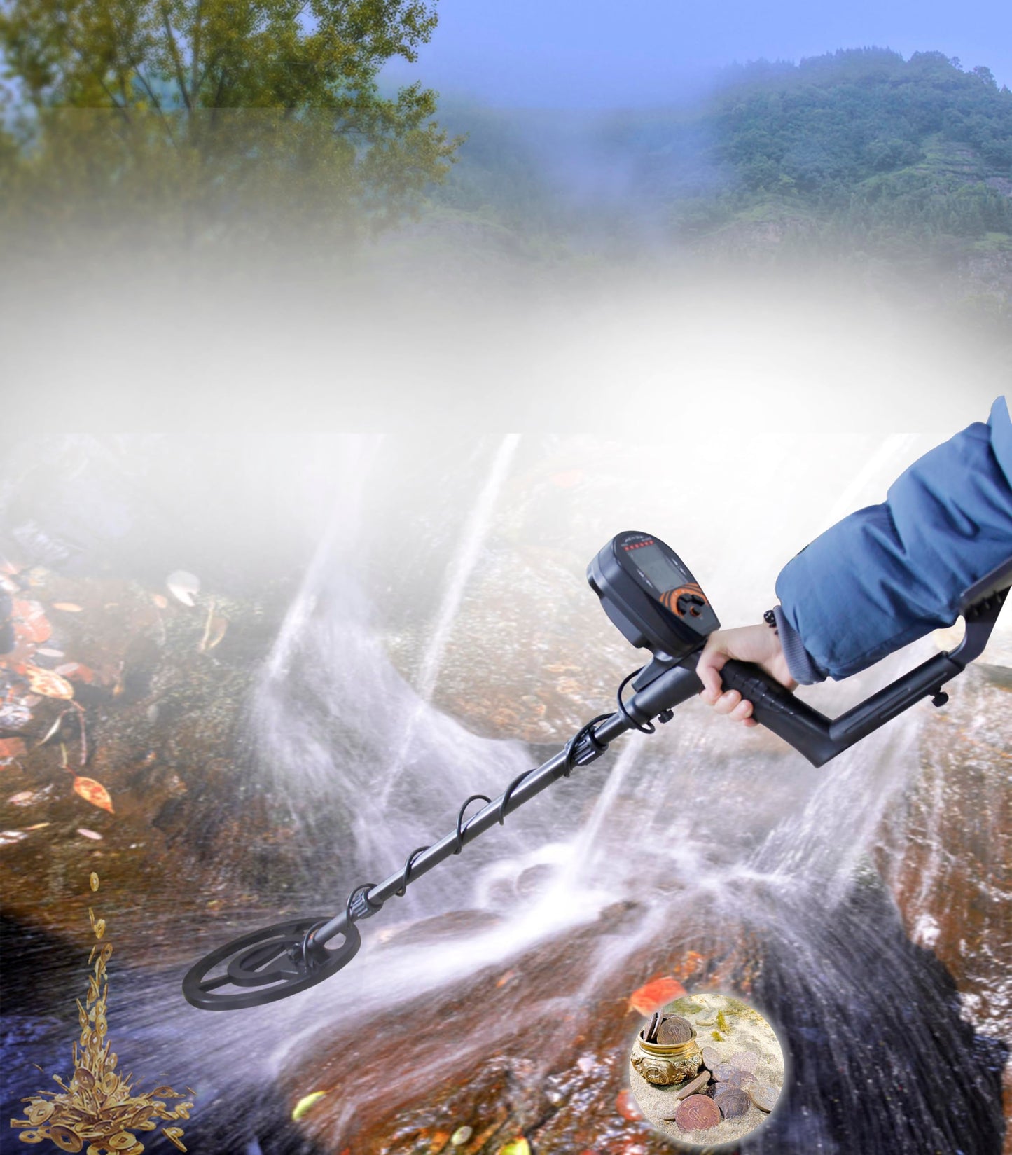 Metal Detector for Adults, Underground Metal Detector TX810 Powerful Gold Detectors Treasure Hunter Seeker Pointer Detector Wide Measuring Range (TX810 Small)