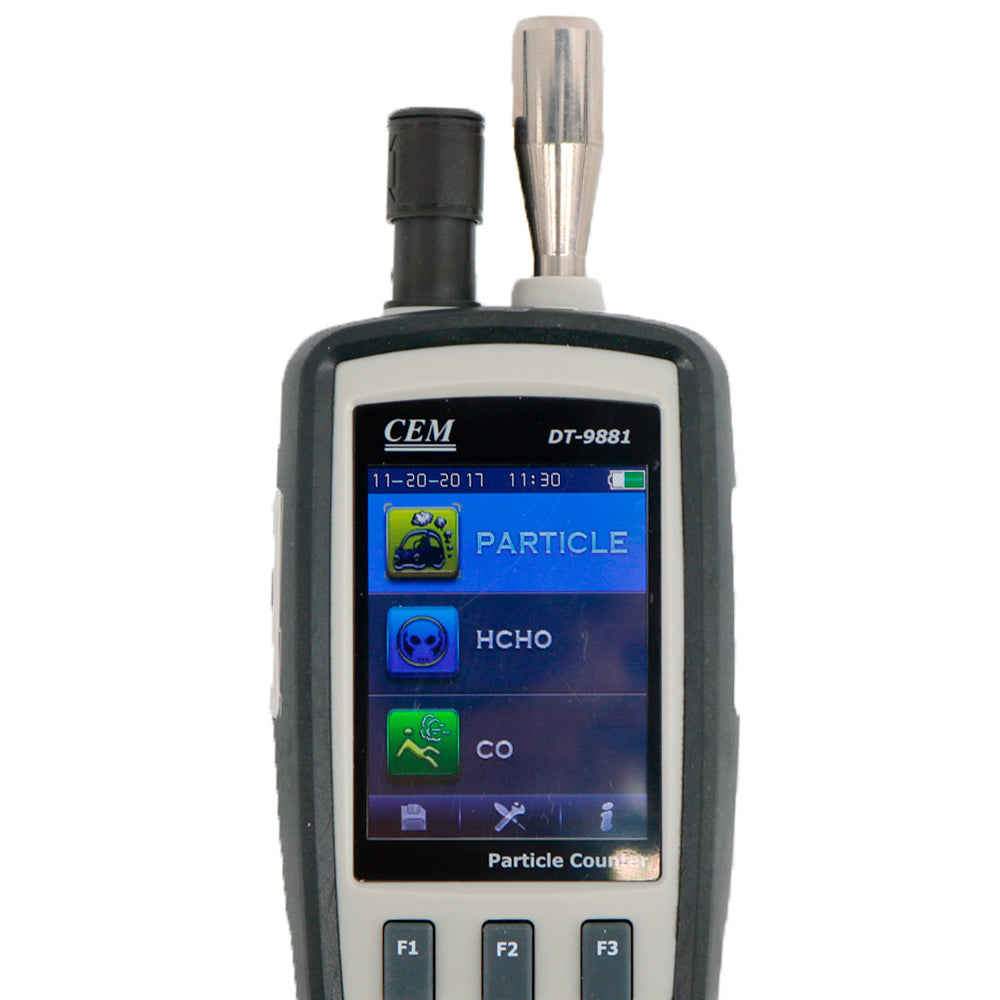 CEM DT-9881 6-Channel Air Particle Counter (0.3 0.5 1.0 2.5 5.0 10um) 2.8 Inch TFT Color LCD Display Photo Camera Gas Analyzers