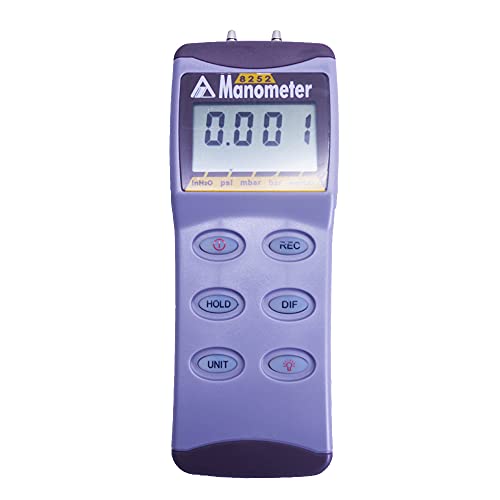AZ8252 2PSI Portable Digital Manometer Differential Pressure Meter Pressure Gauge