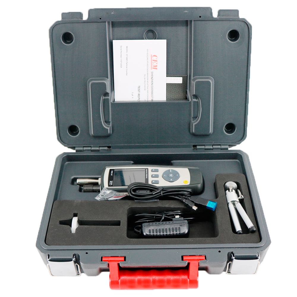 CEM DT-9881 6-Channel Air Particle Counter (0.3 0.5 1.0 2.5 5.0 10um) 2.8 Inch TFT Color LCD Display Photo Camera Gas Analyzers